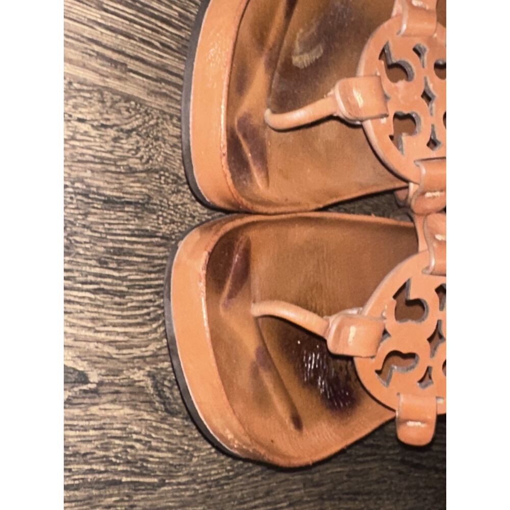 Tory Burch Miller Cloud Women's Sandals Aged Camello 7 Shoes Brown Leather - Picture 9 of 15